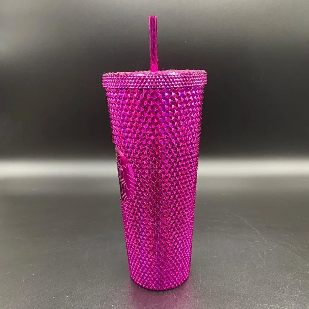 2021 Starbucks Sangria Pink Chrome Studded Venti 24oz Tumbler